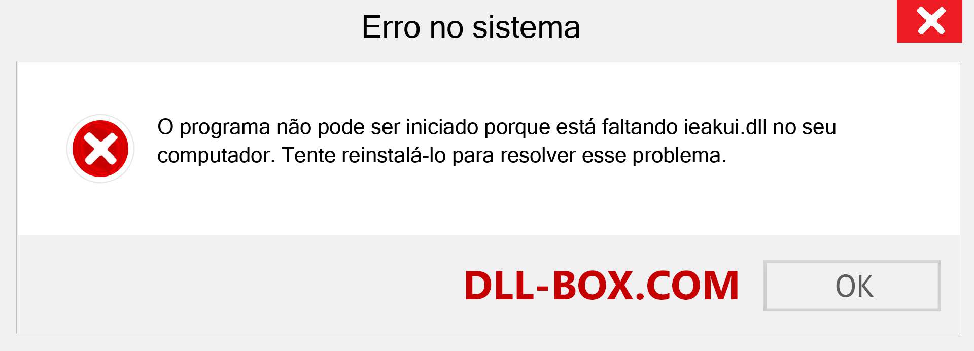 Arquivo ieakui.dll ausente ?. Download para Windows 7, 8, 10 - Correção de erro ausente ieakui dll no Windows, fotos, imagens